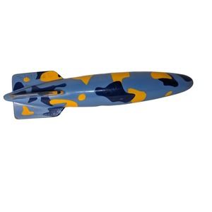Original Swimways Toypedo Pool Dive Toy 11.5" Camo Blue Yellow Rare Glides 30'